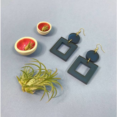 Ink & Alloy Lucite Square Dangle - Multi Ink & Alloy Lucite Square Dangle - Multi