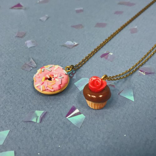 Peter and June Cupcake & Donut Necklaces Peter and June Cupcake & Donut Necklaces