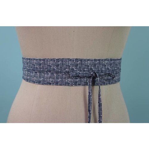 Sarah Bibb Mini Obi Belt- Navy Hash Sarah Bibb Mini Obi Belt- Navy Hash