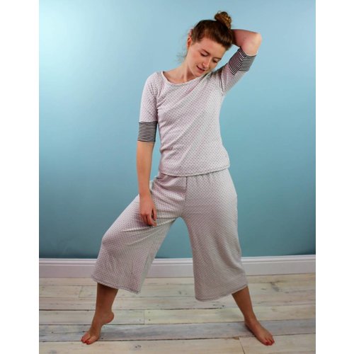 Sarah Bibb Hailey PJ Set - B&W point/stripe Sarah Bibb Hailey PJ Set - B&W point/stripe