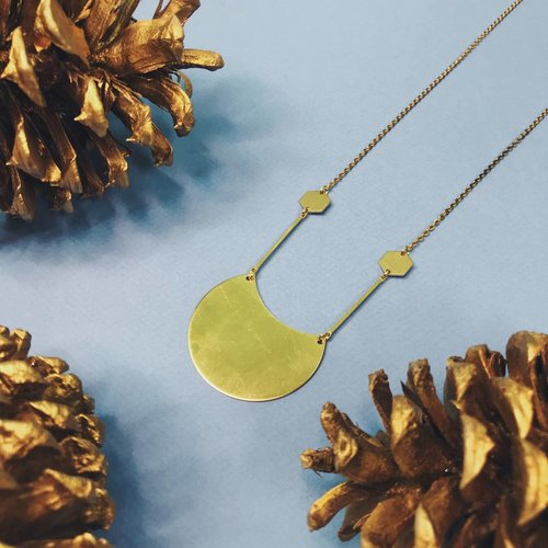 Nicole Weldon Waning Necklace - Brass Nicole Weldon Waning Necklace - Brass