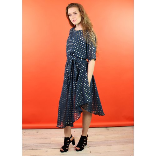 Sarah Bibb Sarah Dress - Goldie Teal Dot Sarah Bibb Sarah Dress - Goldie Teal Dot
