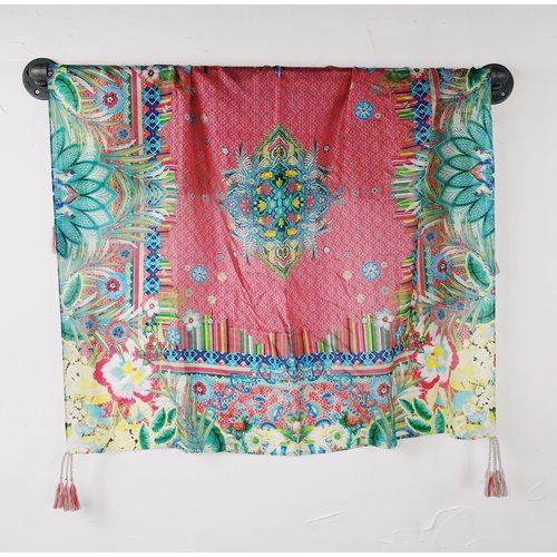 Johnny Was Silk Tassel Scarf - Rosa Johnny Was Silk Tassel Scarf - Rosa
