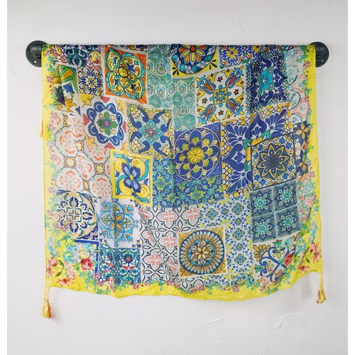 Johnny Was Silk Tassel Scarf - Tile Johnny Was Silk Tassel Scarf - Tile