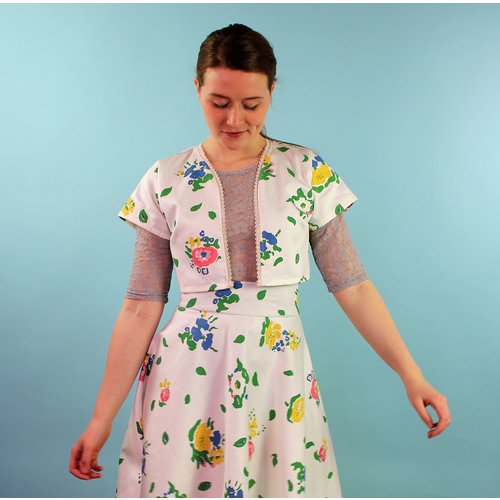 Sarah Bibb DeDe Cropped Jacket - Vin Floral Sarah Bibb DeDe Cropped Jacket - Vin Floral