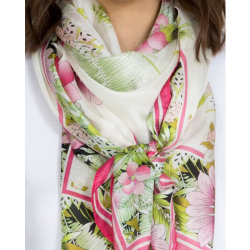 Johnny Was Rectangle Silk Scarf - GG Johnny Was Rectangle Silk Scarf - GG