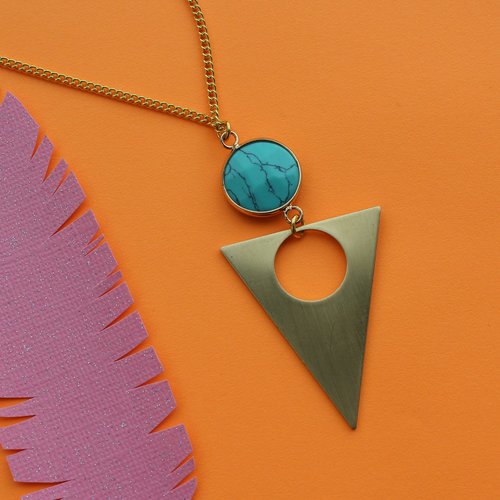 Nicole Weldon Howlite Triangle Necklace Nicole Weldon Howlite Triangle Necklace
