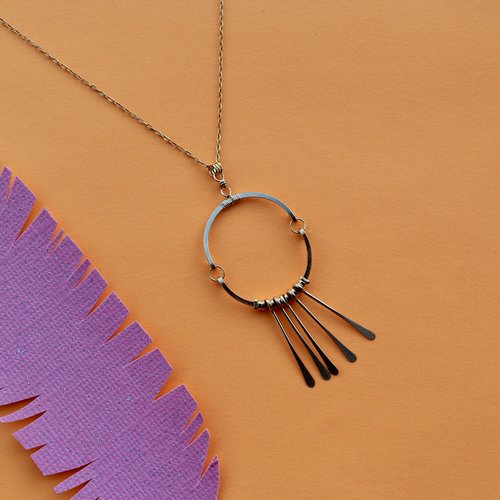 Amy Olson Circle Fringe Necklace Amy Olson Circle Fringe Necklace