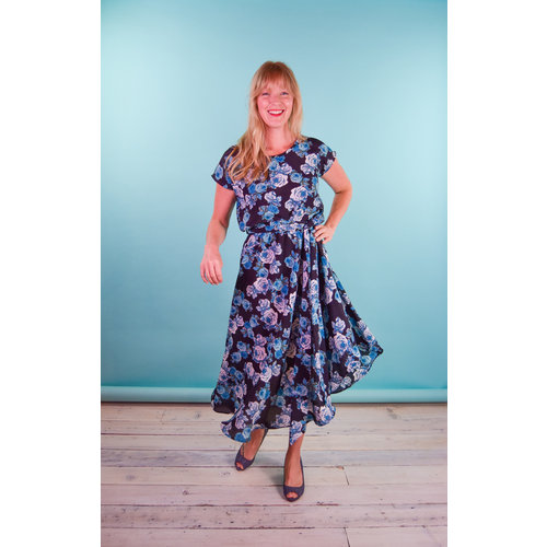 Sarah Bibb Nora Dress - Blue Roses Sarah Bibb Nora Dress - Blue Roses