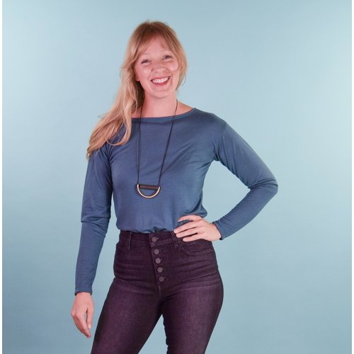 Sarah Bibb Sammy L/S Tee - Sea Sarah Bibb Sammy L/S Tee - Sea