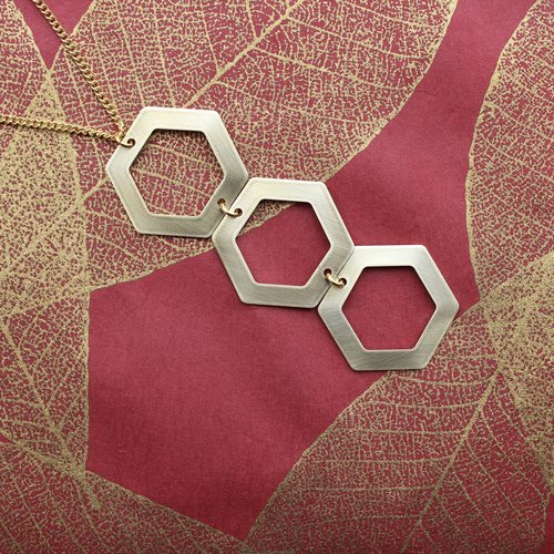 Nicole Weldon Hexa Necklace - Brass Nicole Weldon Hexa Necklace - Brass
