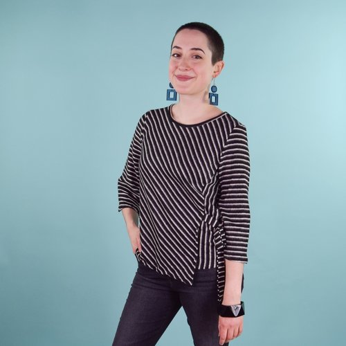 Coin Side Tie Top - Black Stripe Coin Side Tie Top - Black Stripe