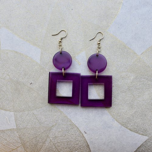 Ink & Alloy Lucite Square Dangle - Multi Ink & Alloy Lucite Square Dangle - Multi