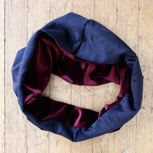 Sarah Bibb Single Loop Infinity Scarf - Ox Velvet / Midnight Sarah Bibb Single Loop Infinity Scarf - Ox Velvet / Midnight