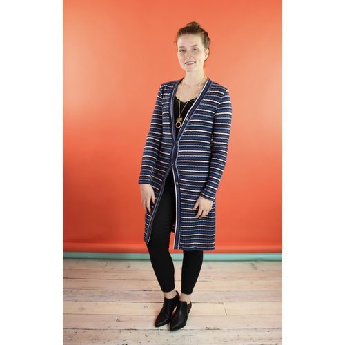 Coin Kinney Cardi - Nav Stripe Coin Kinney Cardi - Nav Stripe
