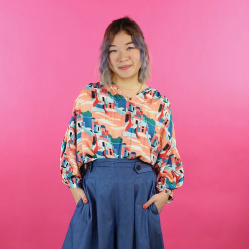 Corey Lynn Calter Lola Blouse - Greece Corey Lynn Calter Lola Blouse - Greece