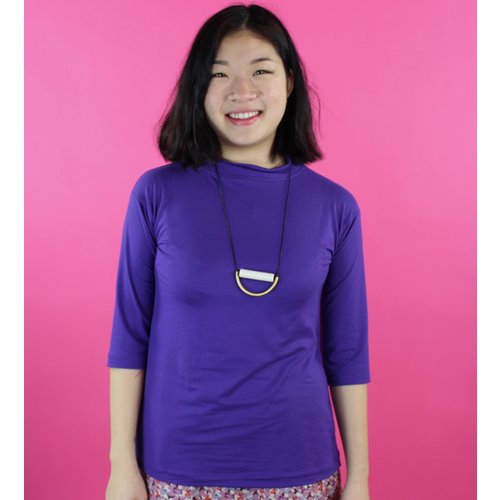 Sarah Bibb Tasha Mock Turtleneck - Amethyst Sarah Bibb Tasha Mock Turtleneck - Amethyst