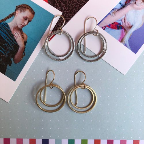 Stowaway Double Circle Earrings - Multiple Colors Stowaway Double Circle Earrings - Multiple Colors