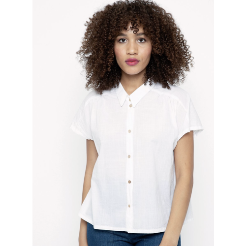 Cameo Carol Blouse - White hatch Cameo Carol Blouse - White hatch