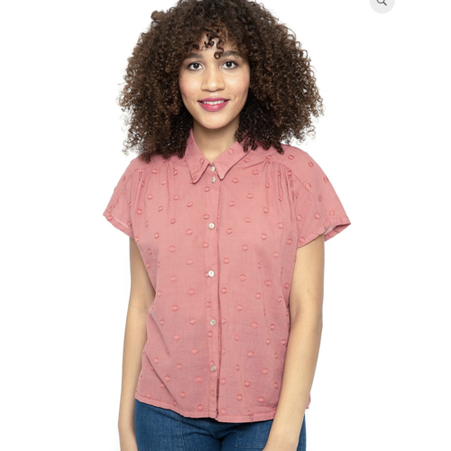 Cameo Carol Blouse - Papaya dot Cameo Carol Blouse - Papaya dot