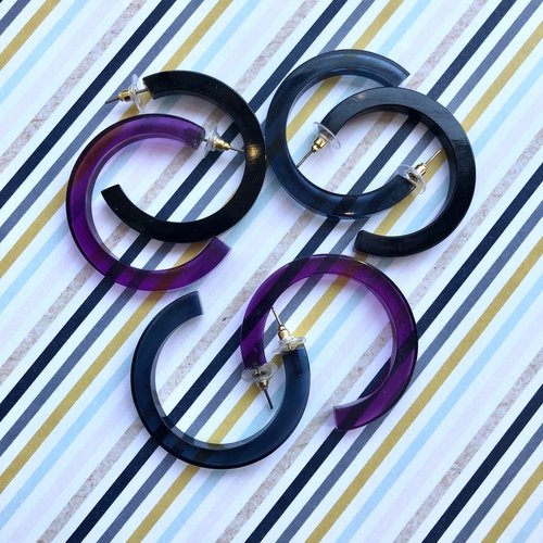 Ink & Alloy Small Lucite Hoop - Multi Color Ink & Alloy Small Lucite Hoop - Multi Color