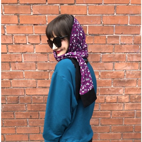 Sarah Bibb Marla Scarf - Orchid Leo/Black Sarah Bibb Marla Scarf - Orchid Leo/Black