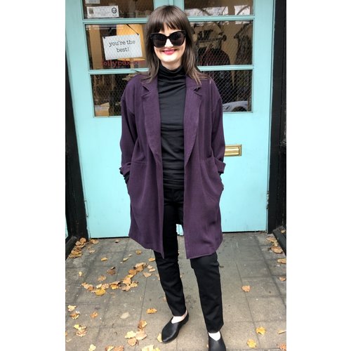 Sarah Bibb Adelia Duster Jacket - Aubergine Sarah Bibb Adelia Duster Jacket - Aubergine