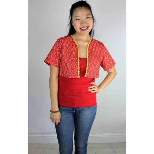 Sarah Bibb DeDe Cropped Jacket - Red Urn Sarah Bibb DeDe Cropped Jacket - Red Urn