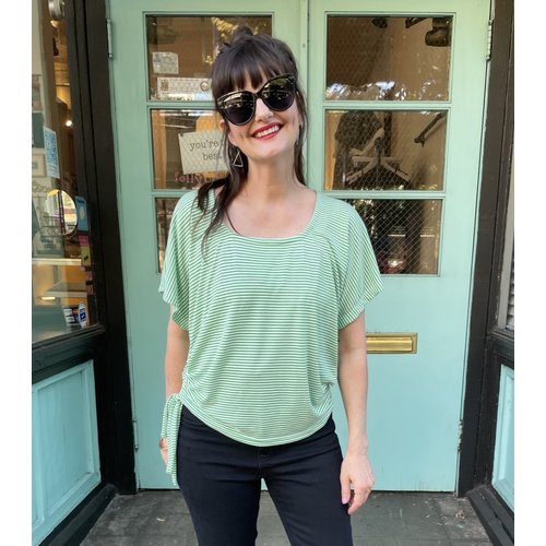 Sarah Bibb Rory Top - Grass Stripe Sarah Bibb Rory Top - Grass Stripe