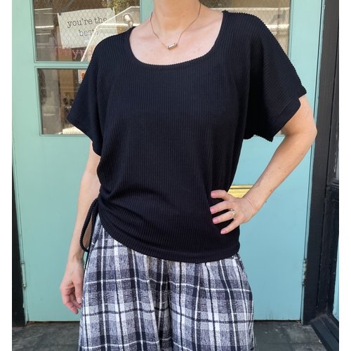 Sarah Bibb Rory Top - Black Rib Sarah Bibb Rory Top - Black Rib
