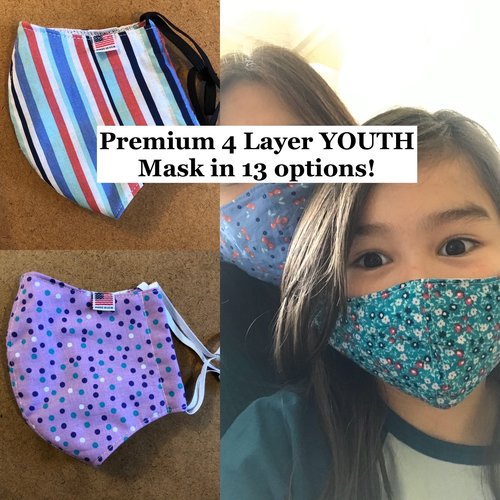 Busy Mushroom Premium 4 Layer YOUTH Mask - Multiple Colors Busy Mushroom Premium 4 Layer YOUTH Mask - Multiple Colors