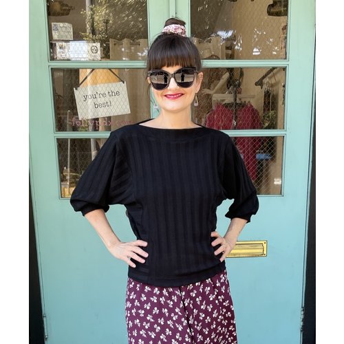 Sarah Bibb Beth Top - Black on Black Sarah Bibb Beth Top - Black on Black