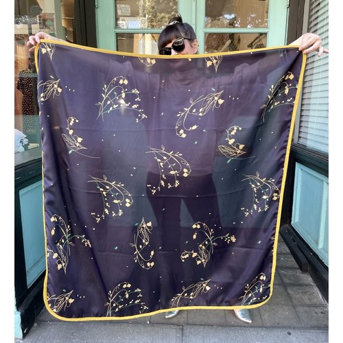 Sarah Bibb Thalia Scarf - Midnight Flora w/gold Sarah Bibb Thalia Scarf - Midnight Flora w/gold