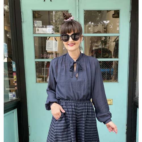 Cameo Dana Blouse - Navy Cameo Dana Blouse - Navy