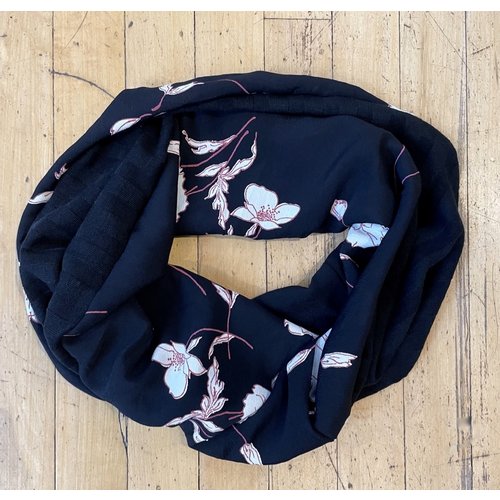 Sarah Bibb Single Loop Infinity Scarf -Ardour/Black on Black Stripe Sarah Bibb Single Loop Infinity Scarf -Ardour/Black on Black Stripe