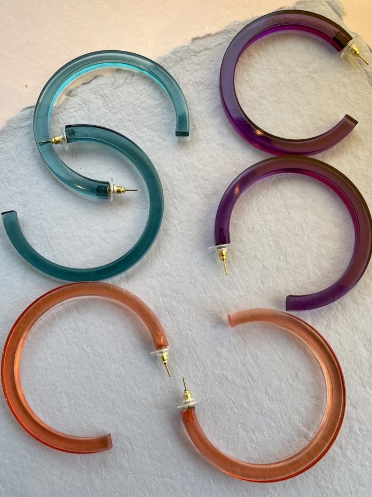 Ink & Alloy Large Lucite Hoop - Multi Color