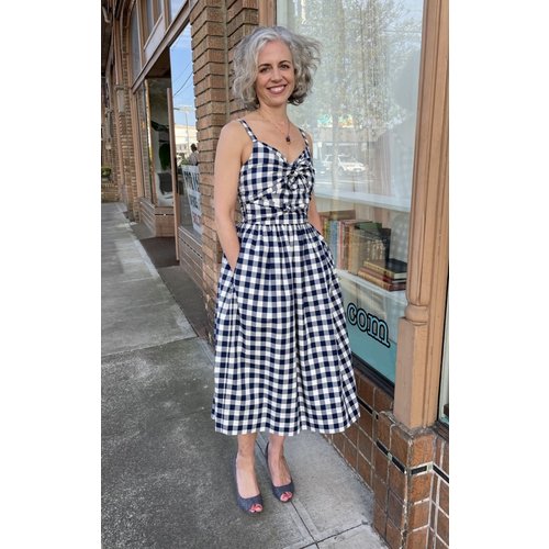 Emily & Fin Salma Dress - Navy Check Emily & Fin Salma Dress - Navy Check