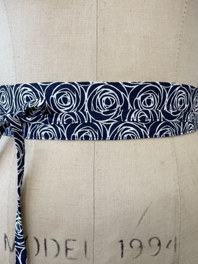 Sarah Bibb Mini Wrapping Belt- Navy Rose