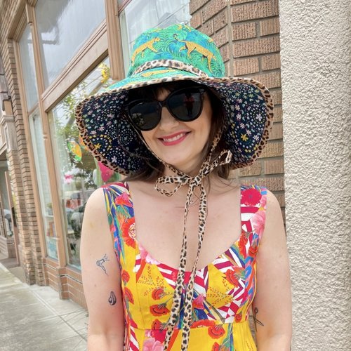 Busy Mushroom Reversible Sun Hat - Multiple Prints