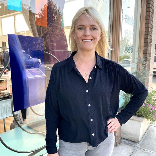 Cameo L/S Carol Blouse - Navy Cameo L/S Carol Blouse - Navy