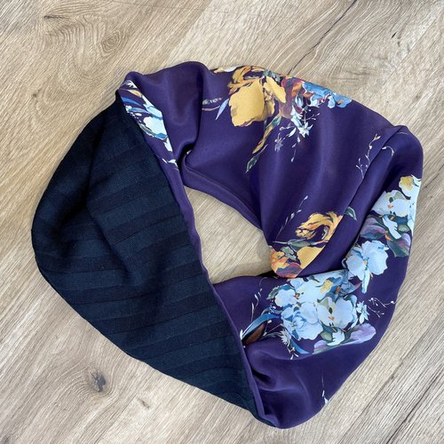 Sarah Bibb Single Loop Infinity Scarf -Blk on Blk/Dubai Sarah Bibb Single Loop Infinity Scarf -Blk on Blk/Dubai