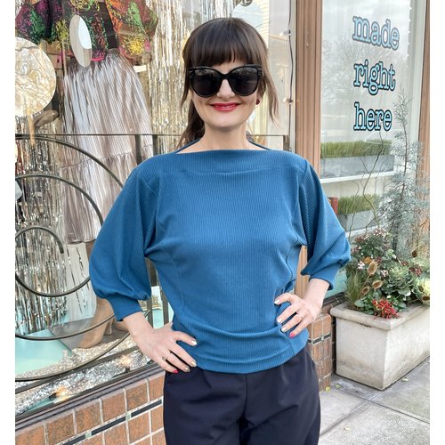 Sarah Bibb Beth Top - Teal Ribby Sarah Bibb Beth Top - Teal Ribby