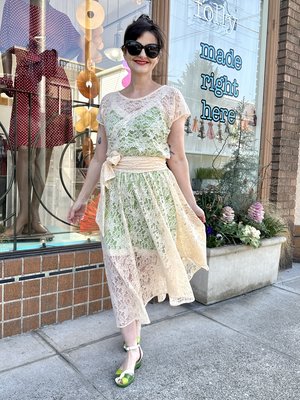 Nora Dress - Cream Lace - FOLLY