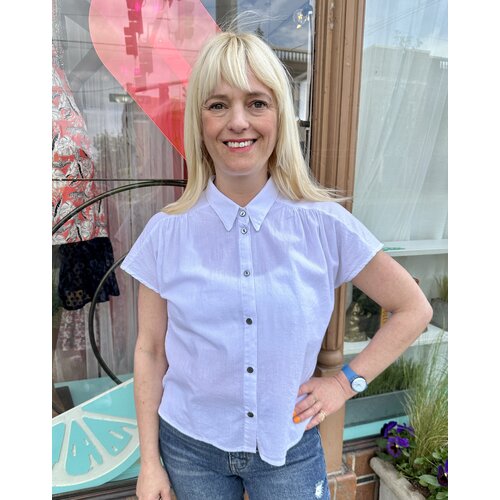 Cameo Carol Blouse - S/S White Cotton Cameo Carol Blouse - S/S White Cotton