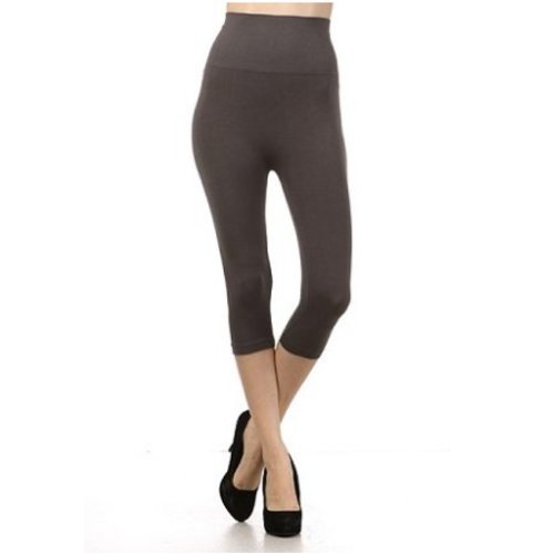 M Rena Tummy Tuck Cropped Leggings -Dark Grey M Rena Tummy Tuck Cropped Leggings -Dark Grey