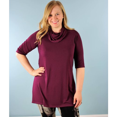 Sarah Bibb Candy Cowl Tunic - Maroon Sarah Bibb Candy Cowl Tunic - Maroon