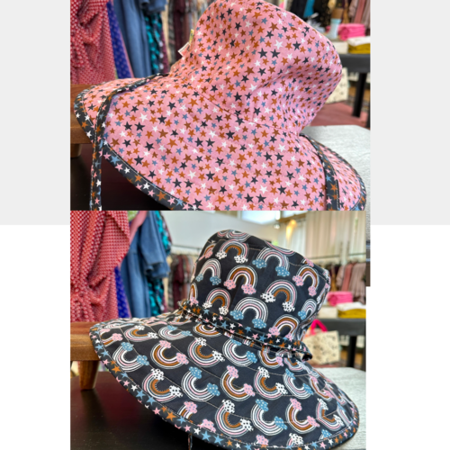 Busy Mushroom Reversible Sun Hat - Multiple Prints