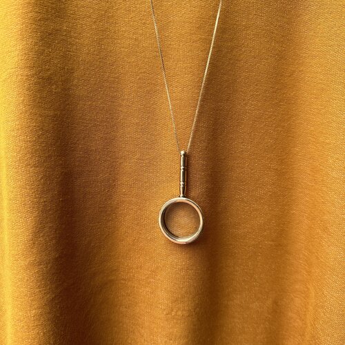 brass and sand Magnifier Necklace