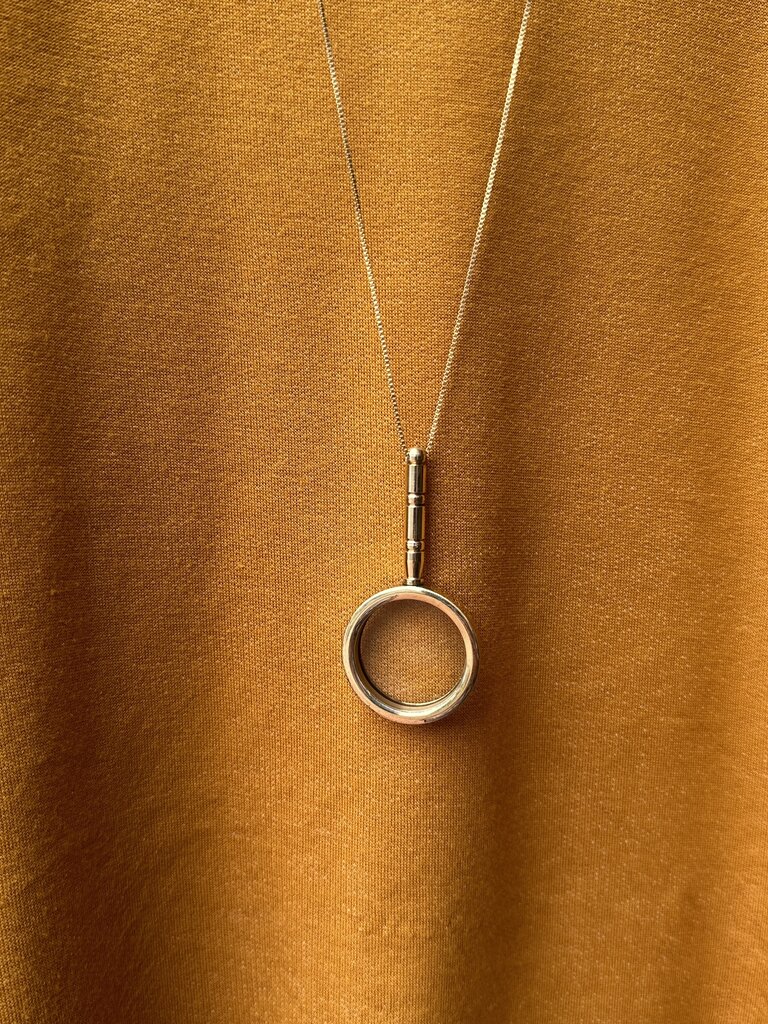 brass and sand Magnifier Necklace