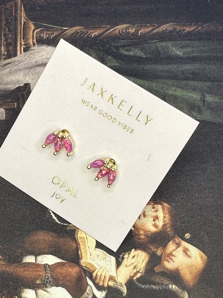 Jax Kelly Crown Stud - Pink Opal